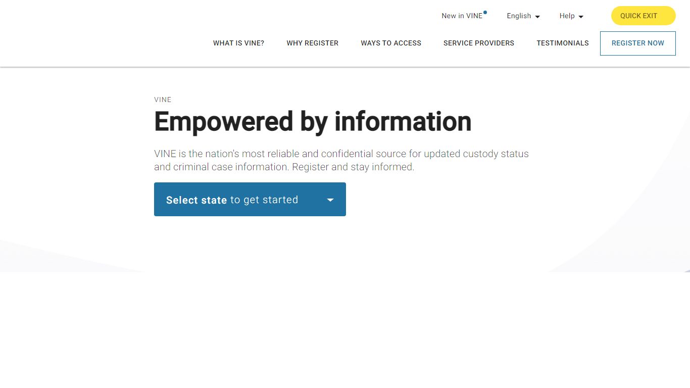 VINELink - Empowering Victims of Crime